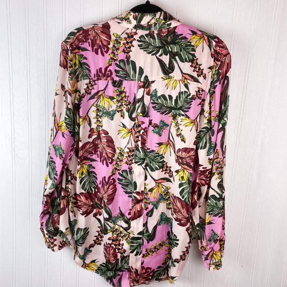 Free People Floral Button Up Blouse Size Small Pre-owned - Picture 2 of 5